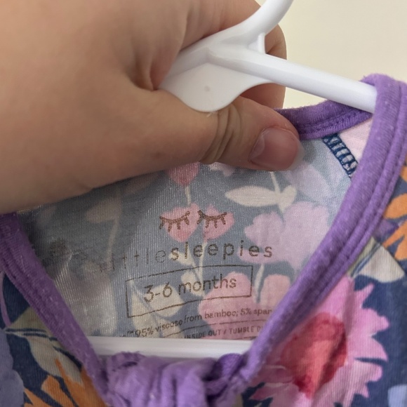 Little Sleepies Dusk Bloom Purple Floral Zippy 3-6 Months - Picture 4 of 4